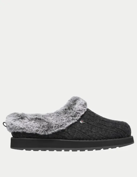 Skechers BOBS Keepsakes Ice Angel Wide Fit Mule Slippers Charcoal