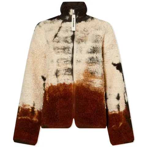 Plus High Neck Zip Up In Tie Dye