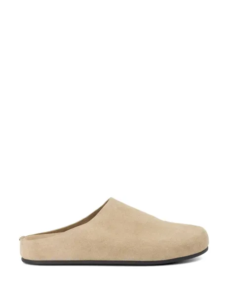 Dune London Suede Slip On Mules Taupe