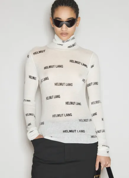 Logo Print High Neck Sweater