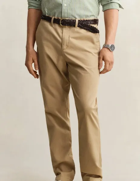 Regular Fit Twill Chinos Beige