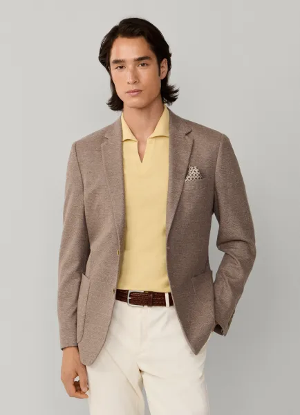 Cotton-Linen Textured Jersey Blazer