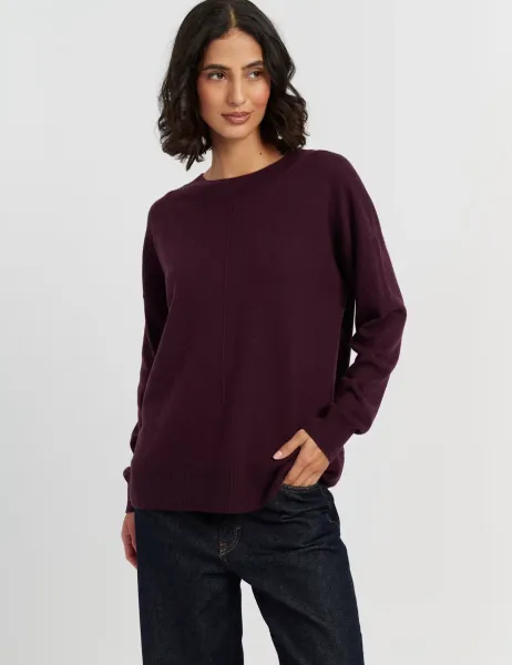 Wool Rich with Cashmere Relaxed Jumper Purple