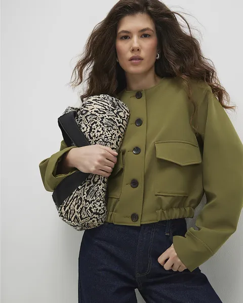 River Island Long Sleeve Pocket Detail Bomber Jacket