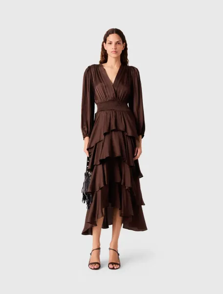 Maje Flowy ruffled maxi dress