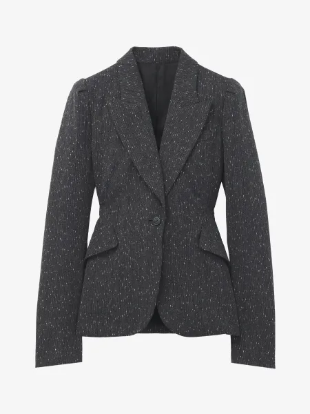 Flecked Pinstripe Single-breasted Jacket