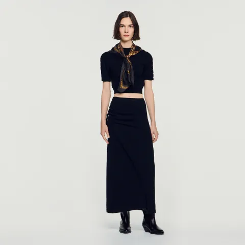 Gathered knit skirt