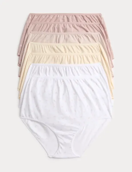 Marks & Spencer 7 Pack Pure Cotton Full Briefs Pink Mix
