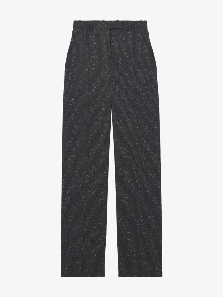 Flecked Pinstripe Tailored Trousers