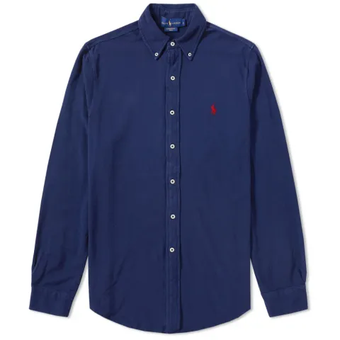 Slim Fit Button Down Pique Shirt
