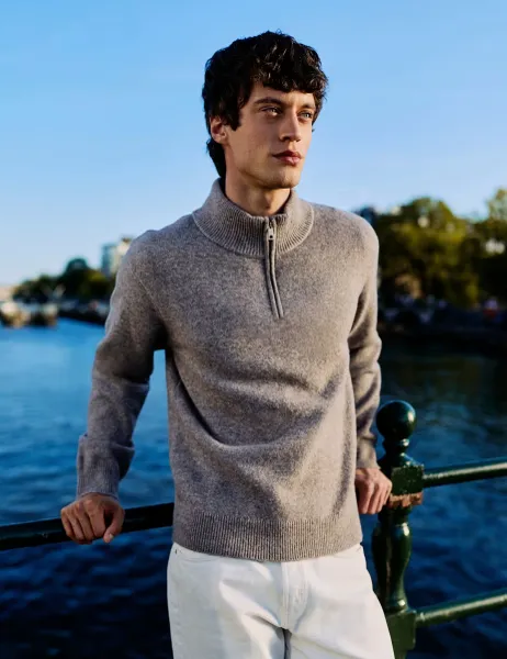 Regatta Textured Half Zip Jumper Light Brown