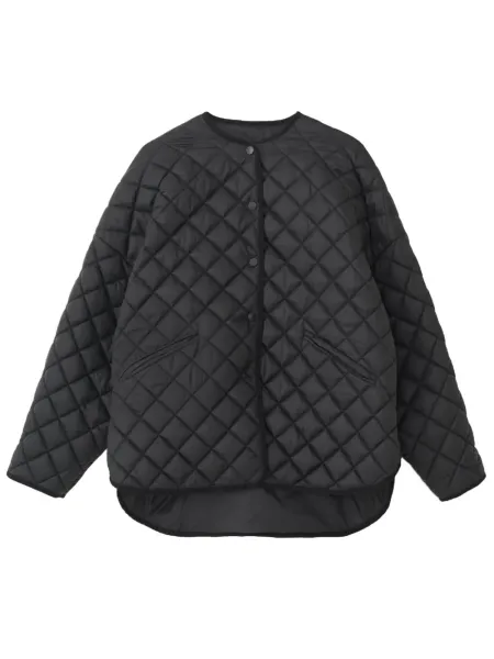 Drop-Shoulder Quilted Jacket Black