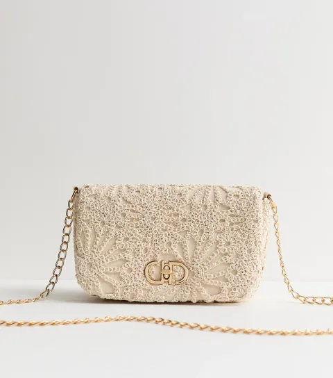 Cream Broderie Anglaise Crossbody Bag