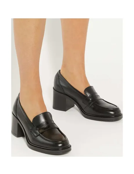 Dune London Round Toe Heeled Penny Loafers