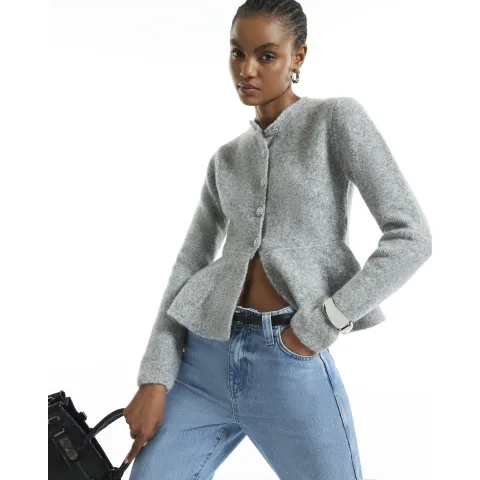 River Island Knitted Peplum Hem Cardigan