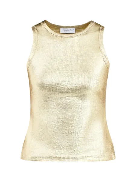Never Fully Dressed Metallic Cotton-Blend Tank Top