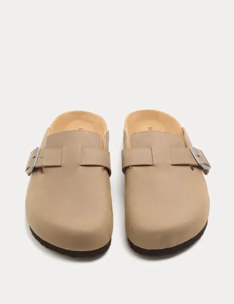 Marks & Spencer Nubuck Corkbed Mule Sandals Stone