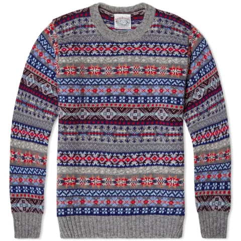 Jamieson's of Shetland Jacquard Fair Isle Crew Neck Knit