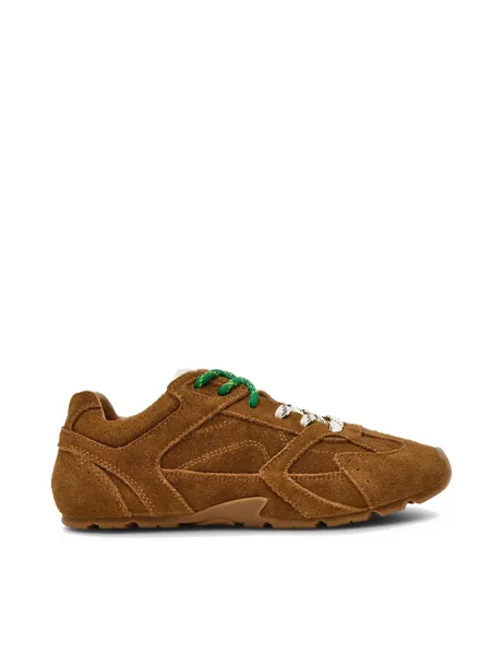 Steve Madden Asiel Suede Trainers Tan