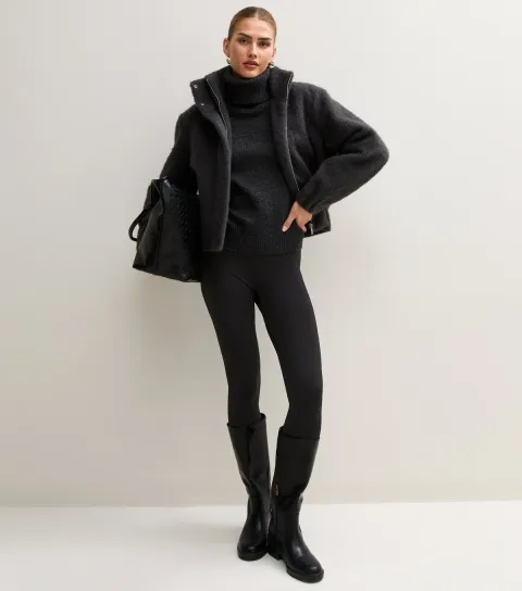 New Look Women's Black Fleece Lined Leggings
