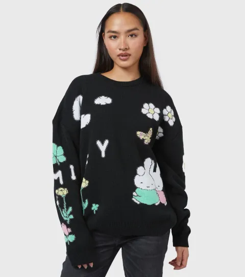 Women's Black Miffy Knit Jumper