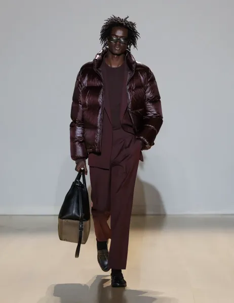 Autograph Feather And Down Funnel neck Puffer Jacket Teak