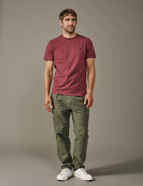 Aubin Pure Cotton T-Shirt Dark Burgundy