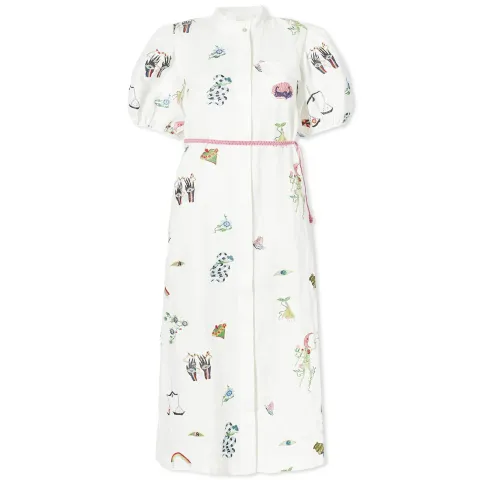 ALÉMAIS Atticus Embroidered Shirt Dress