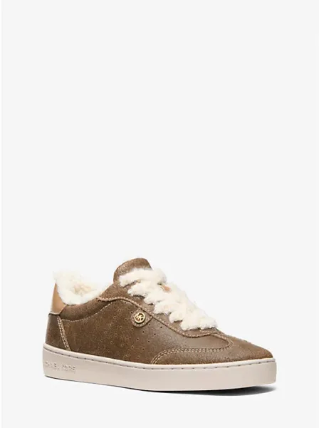 Scotty Distressed Leather and Sherpa Sneaker