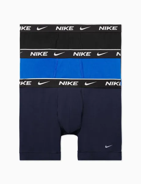 Nike 3 Pack Cotton Rich Stretch Boxers Blue Mix
