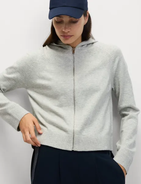 Marks & Spencer Knitted Zip Up Cropped Hoodie