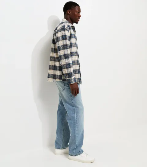 New Look Men's Light Blue Cotton Relaxed Fit Jeans