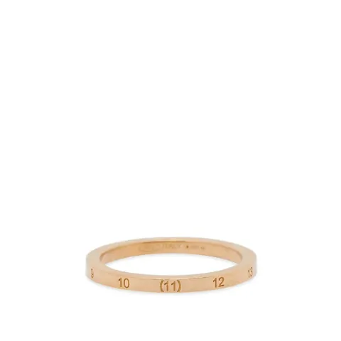 Embossed Number Logo Slim Band Ring