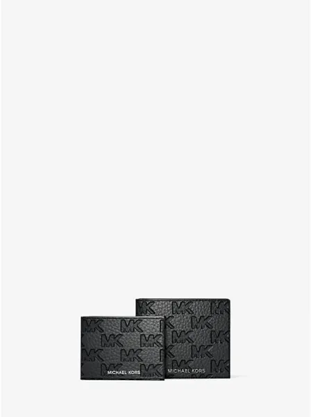 Hudson Logo Embossed Leather Billfold Wallet and Passcase