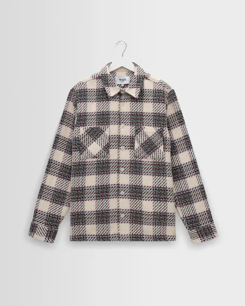 Whiting - Ecru and Green Hutton Check Overshirt