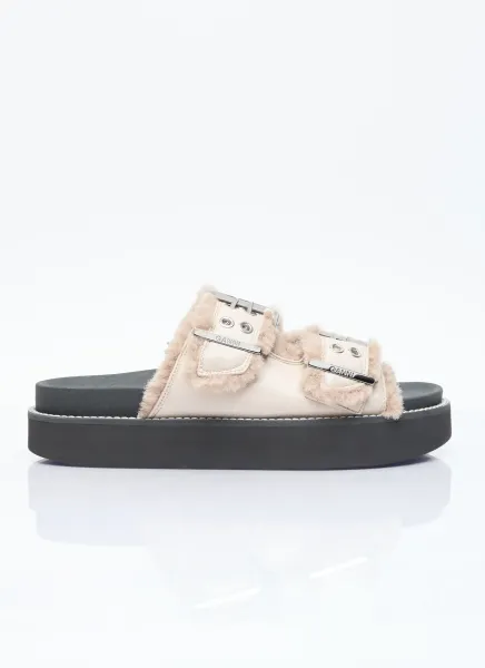Feminine Buckle Slip-On Shoes