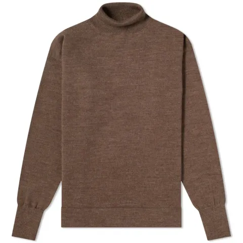 Elbow Patch Turtle Neck Knit