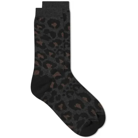 Pile Leopard Crew Sock