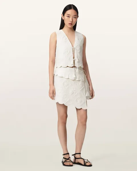 Mona Quilted Asymmetric Mini Skirt