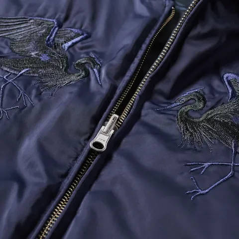 Black Reversible MA-1 Souvenir Jacket