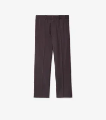 Wool Tailored Trousers in Wine red melange
