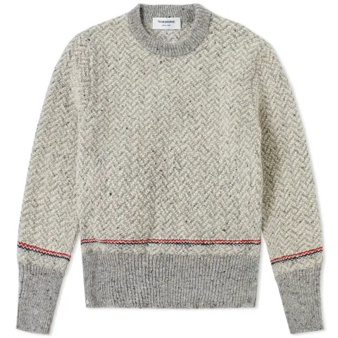 Herringbone Tweed Crew Knit