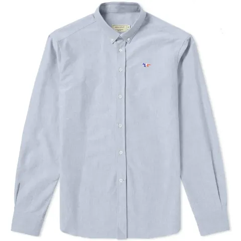 Maison Kitsuné Button Down Classic Tricolour Fox Oxford Shirt