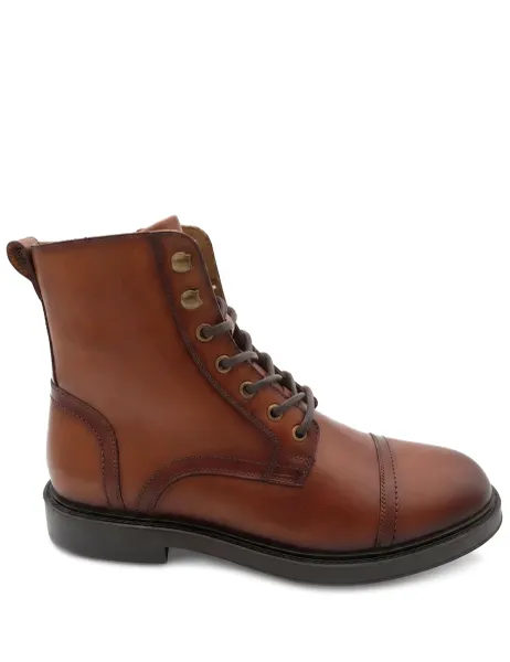 Wide Fit Leather Casual Boots Tan