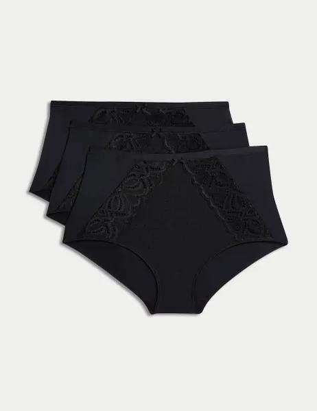 Marks & Spencer 3pk Amelia Lace Full Briefs Black