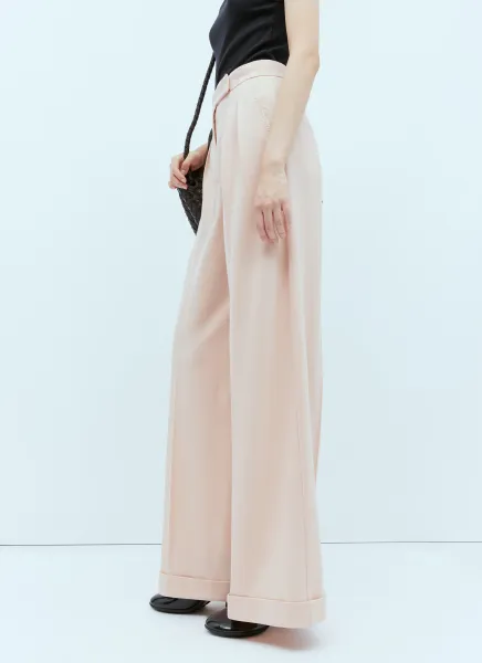 Wool Jersey Wide Leg Pants