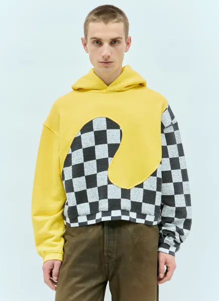 Checker Swirl Hooded Sweatshirt