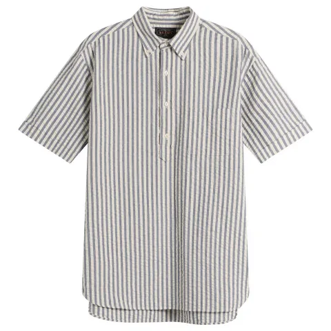 Button Down Popover Short Sleeve Seersucker Shirt