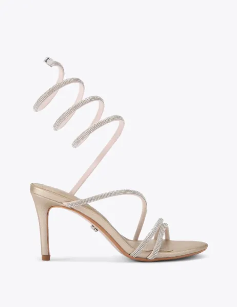 Carvela Metallic Strappy Heels Gold