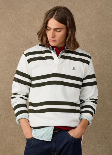 Classic Fit Double Stripe Rugby Shirt